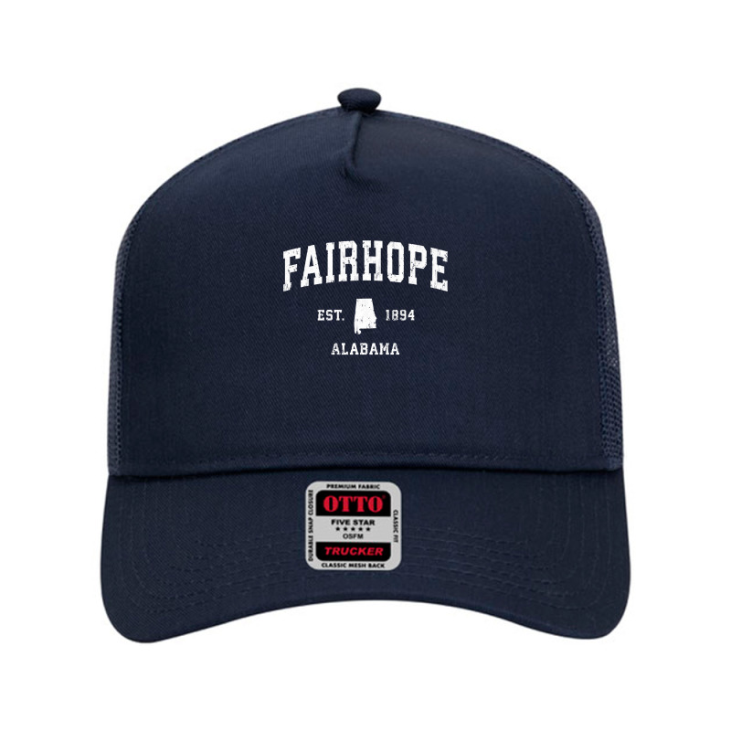 Fairhope Alabama Al Vintage Athletic Sports Design Pullover Hoodie Mesh Back Trucker Hat by adrienskradski | Artistshot