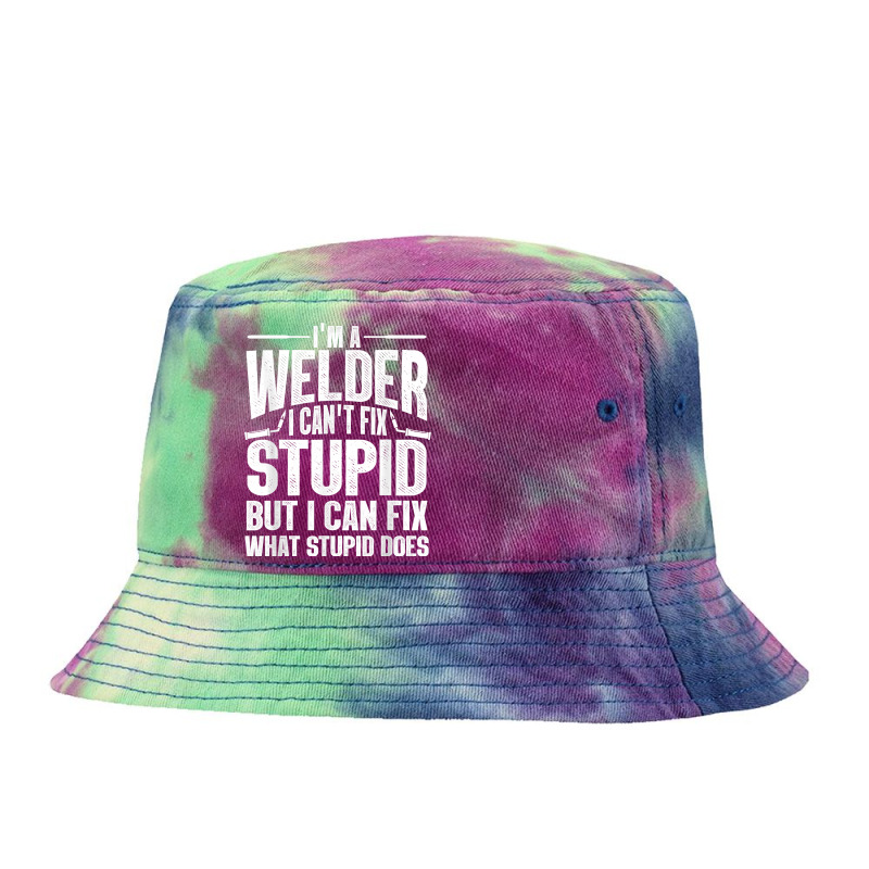 Cool Welding Art For Men Women Welder Iron Worker Pipeliner T Shirt Tie Dyed Bucket Hat by lorebrend | Artistshot