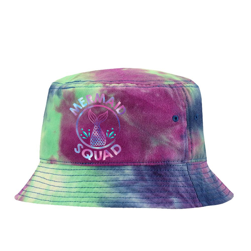 Mermaid Squad Mermaid Tail Toddler Girls Birthday Outfit T Shirt Tie Dyed Bucket Hat | Artistshot