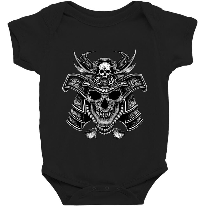 Samuarai Skull Head Baby Bodysuit by twooneart | Artistshot