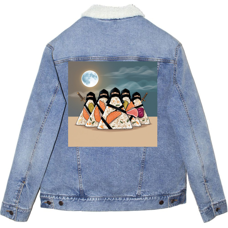 Onigiri Warrior 2 Unisex Sherpa-Lined Denim Jacket by Berdikari22 | Artistshot