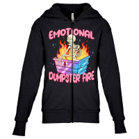 Emational Dumpster Fire Youth Zipper Hoodie | Artistshot