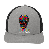 Hispanic Heritage Month Skull Latino Latin Countries Flags T Shirt Snapback Trucker Cap | Artistshot