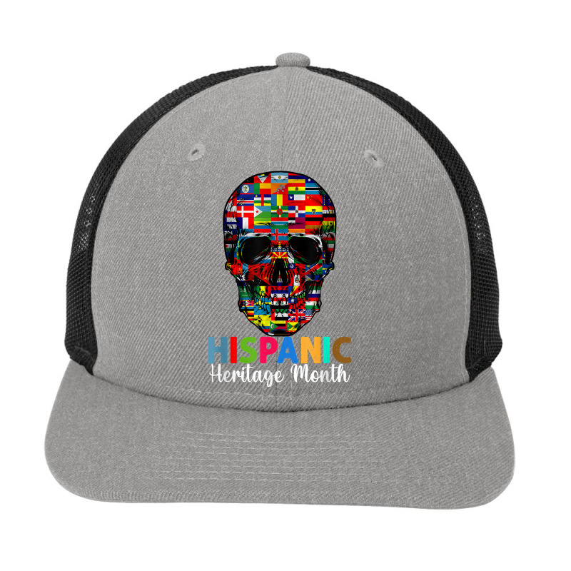 Hispanic Heritage Month Skull Latino Latin Countries Flags T Shirt Snapback Trucker Cap by graftmshindeatw | Artistshot