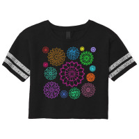 Flower Pattern T  Shirt Colorful Groovy Flower Pattern Outline T  Shir Scorecard Crop Tee | Artistshot