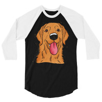 Golden Retriever T Shirt Happy Golden 3/4 Sleeve Shirt | Artistshot