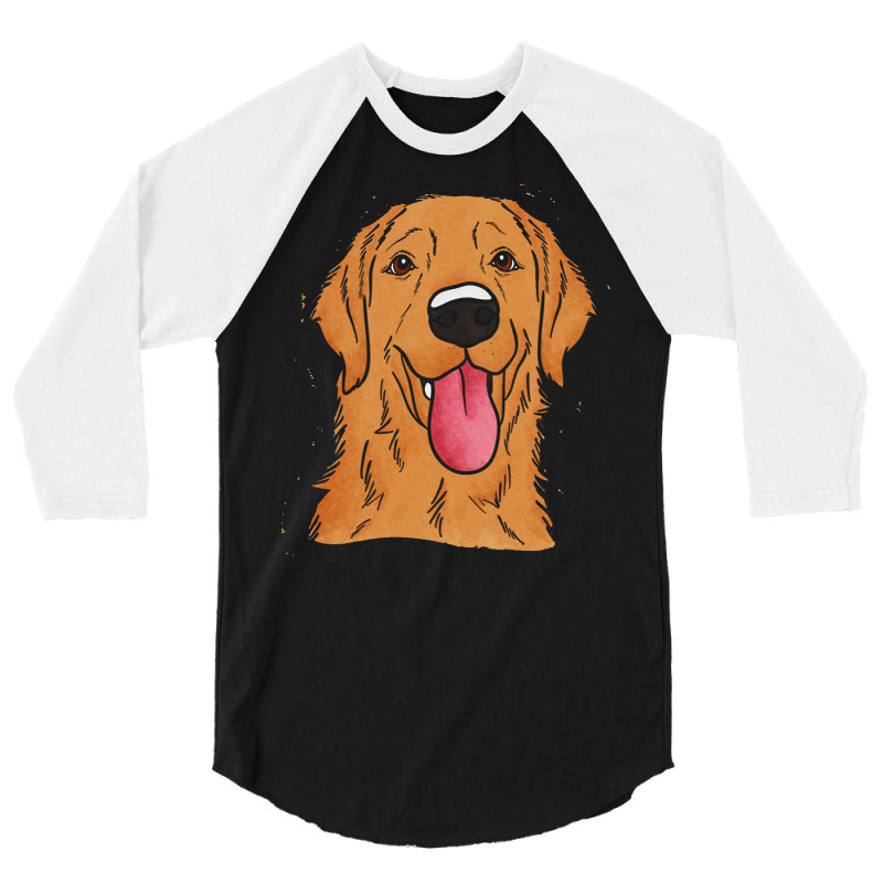 Golden Retriever T Shirt Happy Golden 3/4 Sleeve Shirt | Artistshot