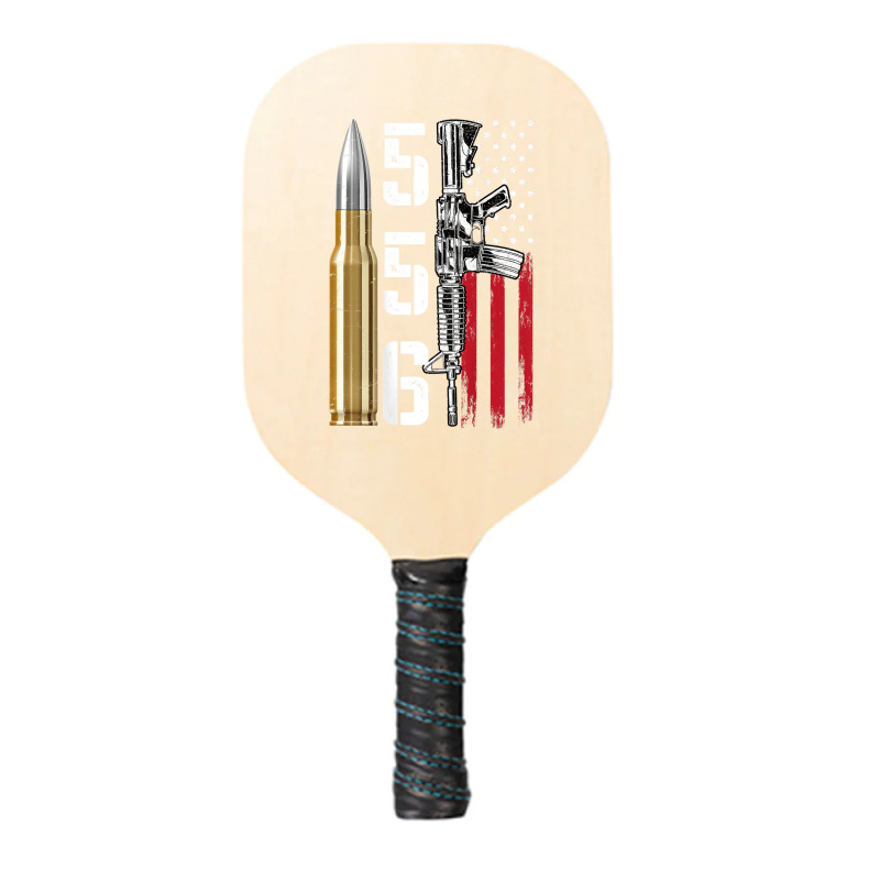 Ar-15 American Flag, Ar15 Rifle Sling Gift Gun Owner Back Pickleball Paddle by rayhenault | Artistshot