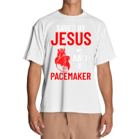 Saved By Jesus And A Pacemaker Heart Disease Awareness Funny T Shirt Urban Heavy T-shirt | Artistshot