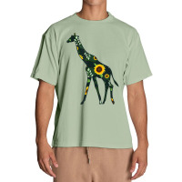 Giraffe Sunflower Girl Floral Ruminant Hawaiian Women Gift Urban Heavy T-shirt | Artistshot