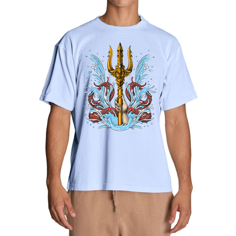 Poseidon Trident, Poseidon Trident Painting, Poseidon Trident Vintage, Urban Heavy T-shirt | Artistshot