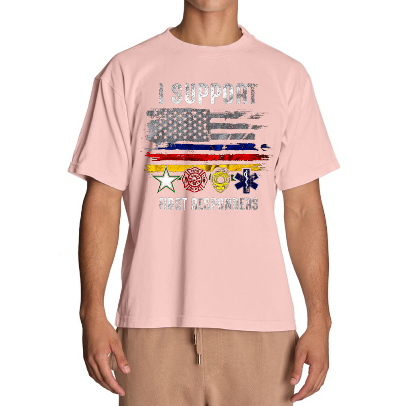 I Support First Responders, Police Firefighter Military Emt, I Support Urban Heavy T-shirt | Artistshot