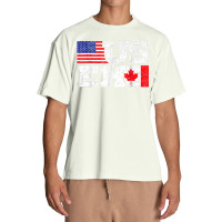 Useh Leaf Canadian American Flag Canada Usa Flag Gift Urban Heavy T-shirt | Artistshot