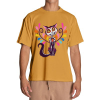 The Day Of The Dead Colored Cat Urban Heavy T-shirt | Artistshot