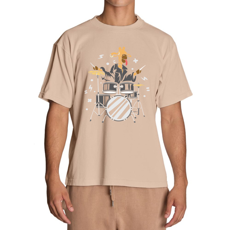 Giraffe Drummer Instrumentalist Gift Urban Heavy T-shirt by DenzelTyler | Artistshot