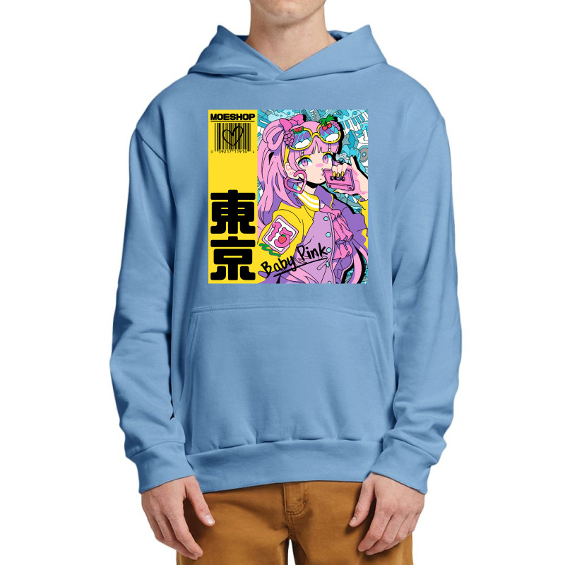 Anime Girl Pink Urban Pullover Hoodie by King Davila | Artistshot