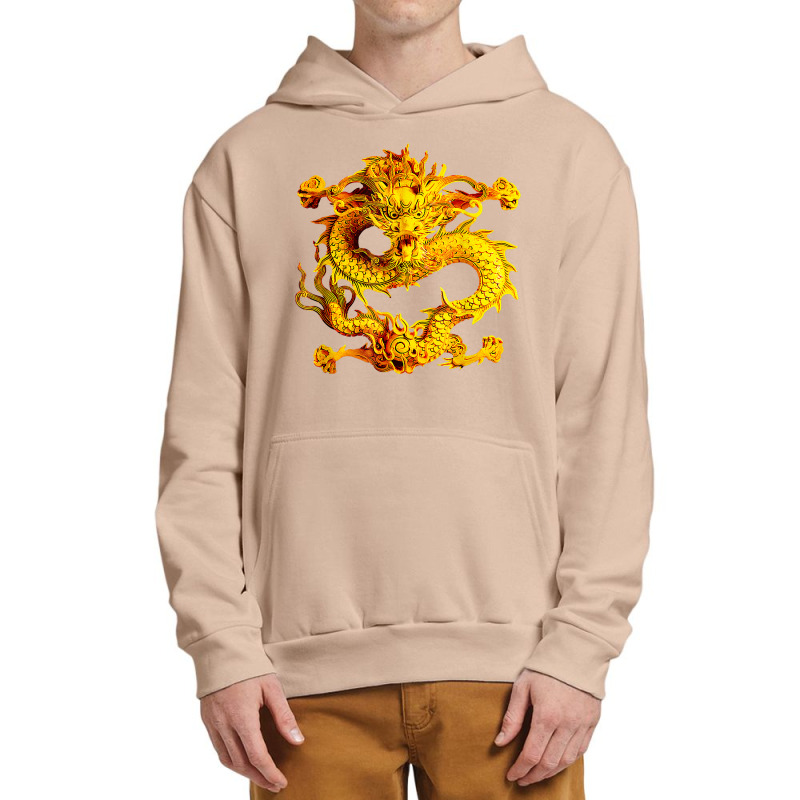 Fearless Golden Chinese Dragon Silhouette T Shirt 3d Effect Urban Pullover Hoodie | Artistshot