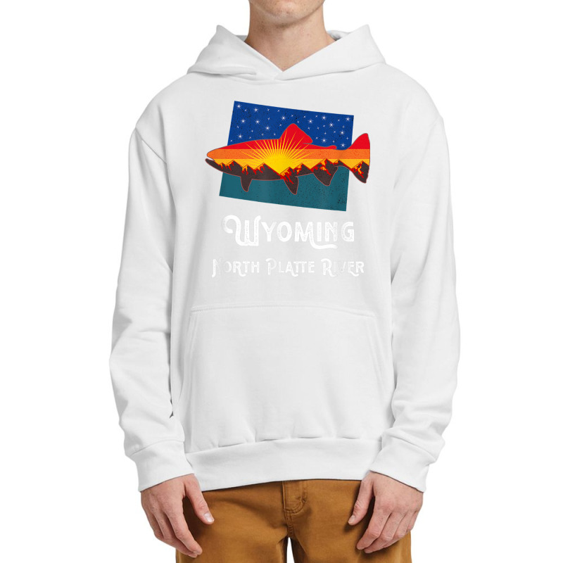 Trout Fly Fishing Nature North Platte River Mountain Sunset Urban Pullover Hoodie | Artistshot