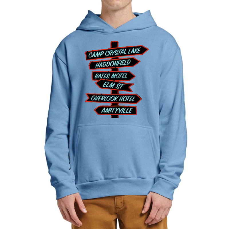 Horror Movie Location Signs Urban Pullover Hoodie by KEITHSHAPIRO | Artistshot