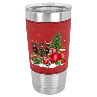 3 Rottweiler Truck Christmas Light Tree Reindeer Santa Xmas Leatherette Tumbler | Artistshot