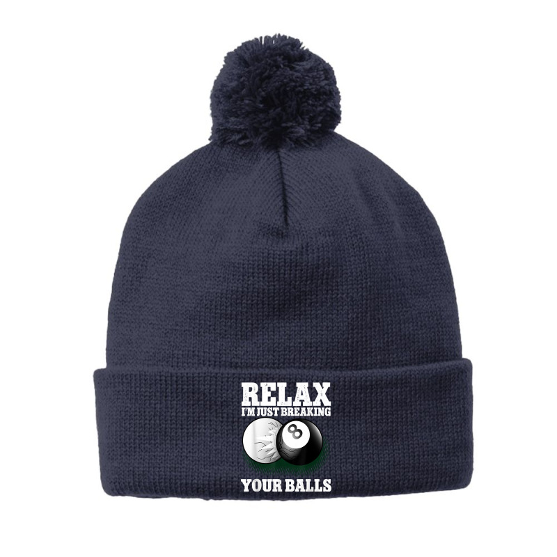 Relax I'm Just Breaking Your Balls 8 Ball Billiard Pom Pom Beanie | Artistshot