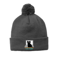 Funny Cat Programmer Code Writer Programming Codin Pom Pom Beanie | Artistshot