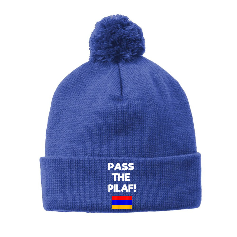 Pass The Pilaf Funny Armenian Rice Lover Family Armenia Flag T Shirt Pom Pom Beanie by shoaibmolleda | Artistshot