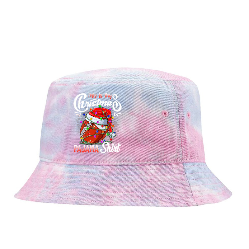 American Football This Is My Christmas Pajama Football Christmas Light Tie Dyed Bucket Hat by hopelessoon | Artistshot