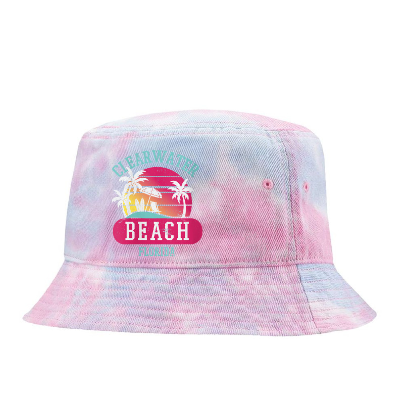 Womens Retro Cool Clearwater Beach Original Florida Sunset Beaches V N Tie Dyed Bucket Hat by abdurrehmancappucci | Artistshot