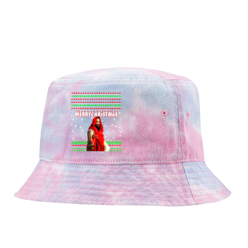 Christian Merry Christmas Funny Jesus Nativity 262 Bibble Jesus Tie Dyed Bucket Hat by hopelessoon | Artistshot