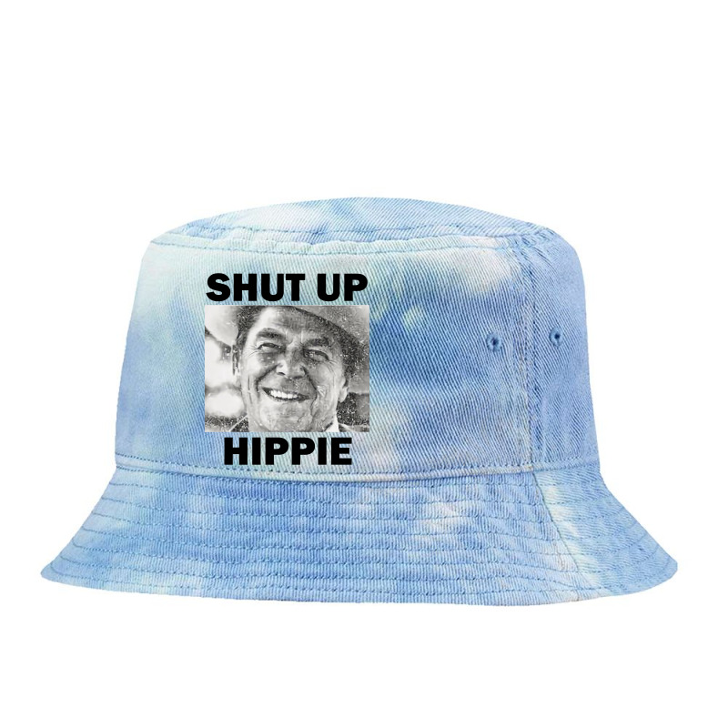 Ronald Reagan Says Shut Up Hippie Tie Dyed Bucket Hat by milkisunato | Artistshot