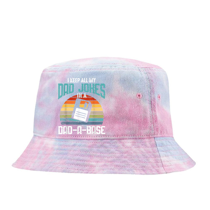 Funny Dad Jokes Database Pun Best Dad Humor Fathers Day T Shirt Tie Dyed Bucket Hat by copedoire | Artistshot