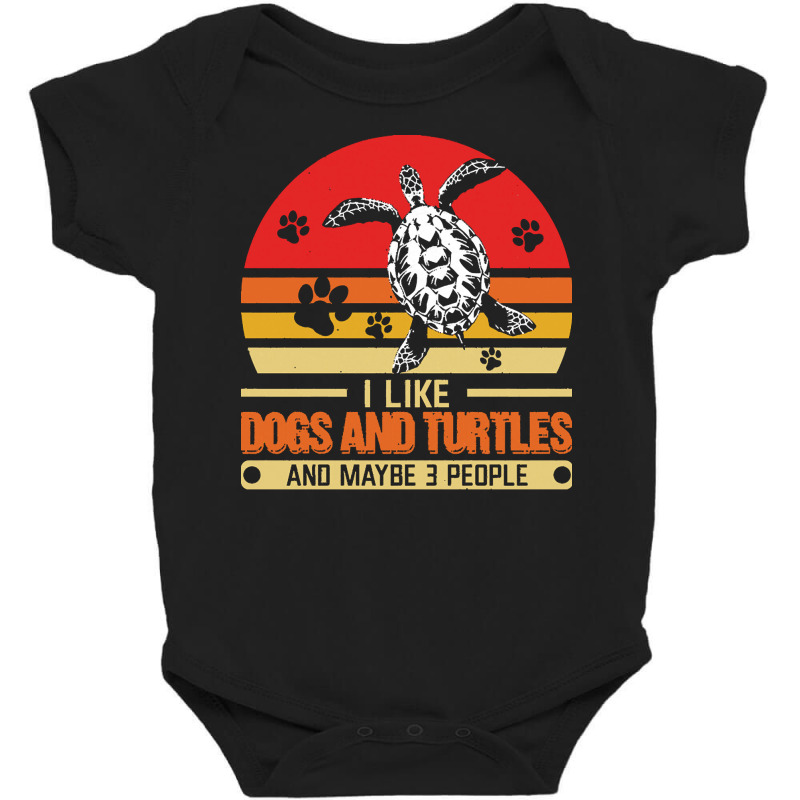 Perfect Gift For Family Members T  Shirt I Like Dogs And Turtles And M Baby Bodysuit by bellbottomsknow | Artistshot