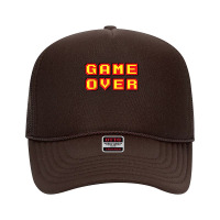 Game Over Vintage Retro Video Games Gaming Gift Arcade T Shirt Foam Trucker Hat | Artistshot