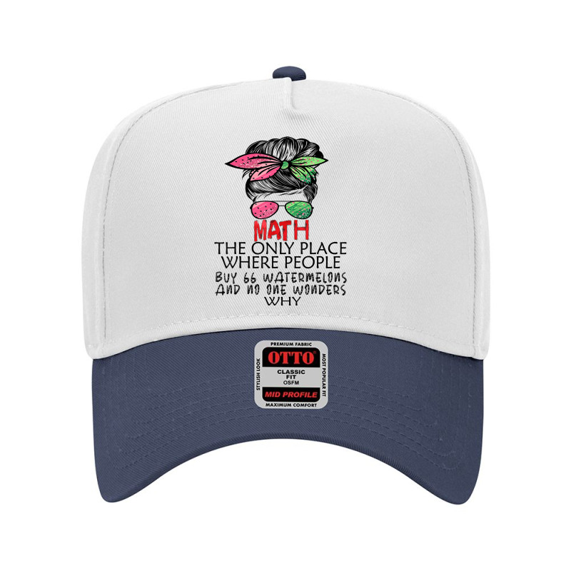 Math Watermelons Mathematics Calculation Numbers Messy Bun Adjustable Baseball Cap by Skunk | Artistshot