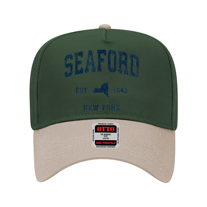 Seaford New York Ny Vintage Athletic Navy Sports Design Adjustable Baseball Cap by Blimpie | Artistshot