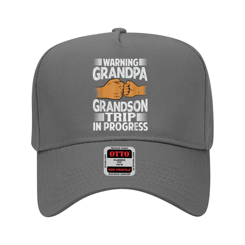 Warning Grandpa Grandson Trip In Progress   Trip With Granny Adjustable Baseball Cap | Artistshot