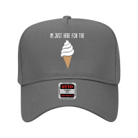 I'm Just Here For The Ice Cream Meme Cute Vanilla Soft Serve Adjustable Baseball Cap | Artistshot