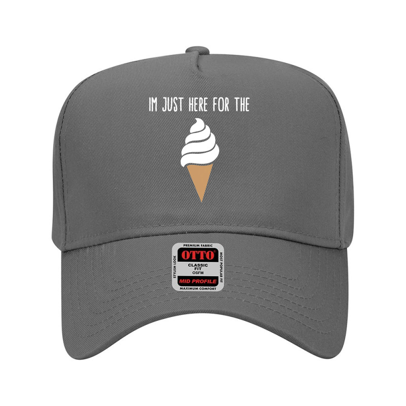 I'm Just Here For The Ice Cream Meme Cute Vanilla Soft Serve Adjustable Baseball Cap by cm-arts | Artistshot