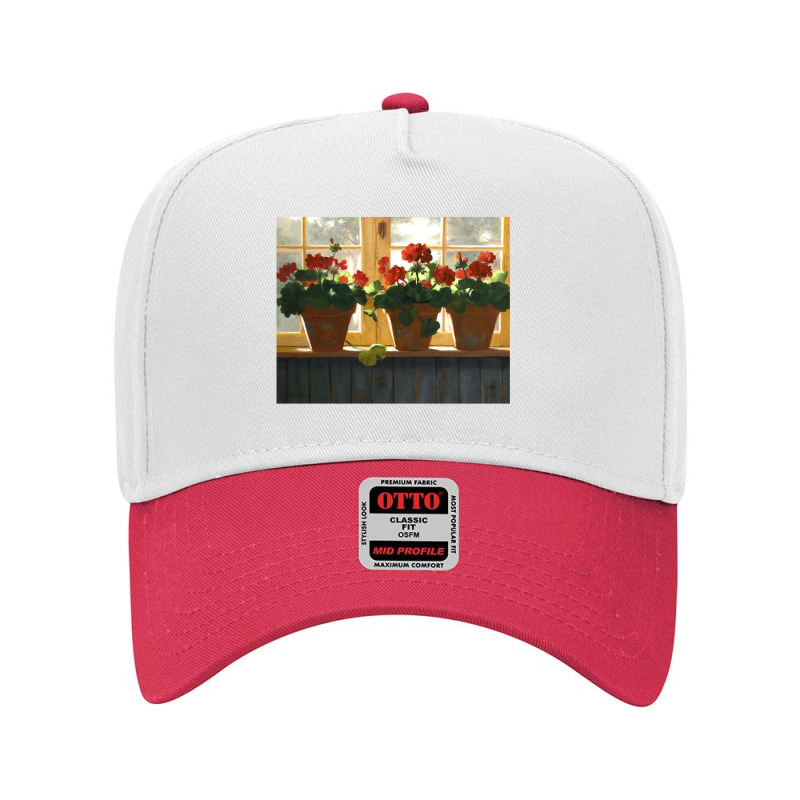 Red Geraniums Basking Adjustable Baseball Cap by cm-arts | Artistshot