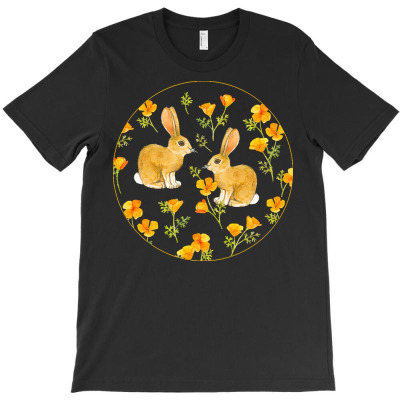 Cottontail Bunnies T  Shirt Cute Cottontail Bunnies And California Pop T-shirt Designed By Levi Nicolas