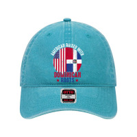 American Raised With Dominican Roots Dominican Republic Flag T Shirt Dyed Cap | Artistshot