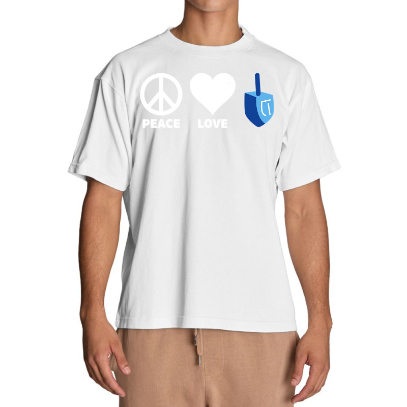 Peace Love Dreidel Hanukkah Jewish Holiday Chanukah Urban Heavy T-shirt | Artistshot