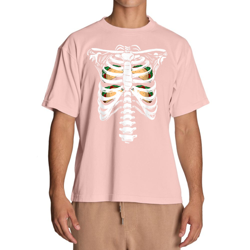 Skeleton Rib Cage Halloween Stop Staring At My Tacos T Shirt Urban Heavy T-shirt by cm-arts | Artistshot