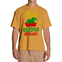 Stop Elfing Around Christmas Elf Funny Novelty Holiday Item T Shirt Urban Heavy T-shirt | Artistshot