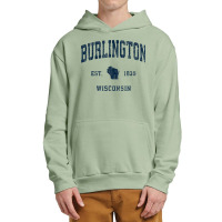 Burlington Wisconsin Wi Vintage Athletic Navy Sports Design Urban Pullover Hoodie | Artistshot