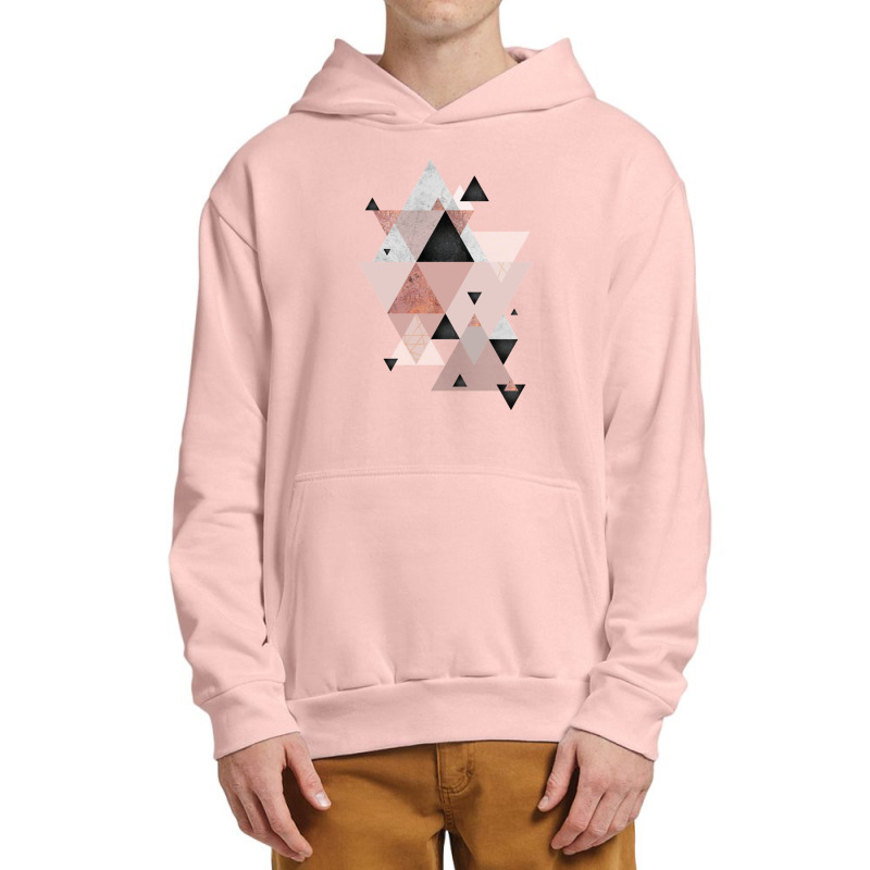 Geometric Compilation In Rose Gold And Blush Pink Urban Pullover Hoodie | Artistshot