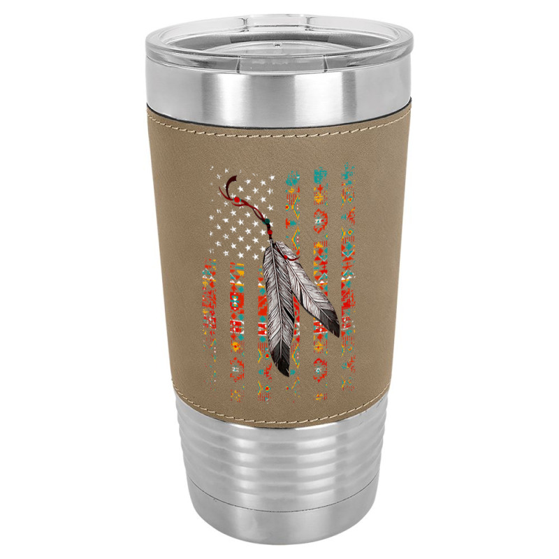 Native American Pride Flag Feather Leatherette Tumbler | Artistshot