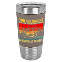 You See Nature And I See A Deer Jerky Funny Hunting Leatherette Tumbler | Artistshot