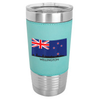 Wellington Skyline New Zealand Flag T Shirt Leatherette Tumbler | Artistshot